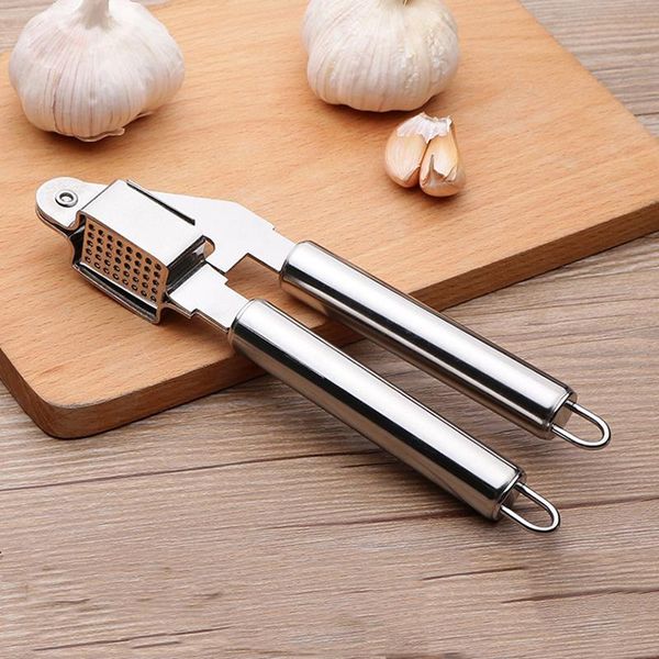 Stampfer Küche Kochen Knoblauch Presswerkzeug Edelstahl Knoblauchpresse Zerkleinerungsgerät Handpresser Crusher Ingwer Squeezer Slicer DH0854