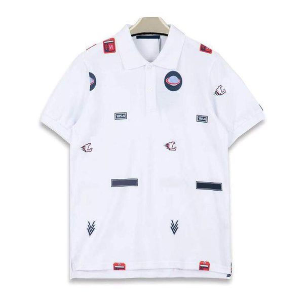 

20ss high-end classic printed polo short sleeves business casual simple tooling polo t-shirt summer high street men women tee hfymtx760, White;black