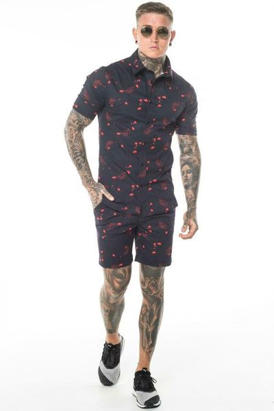 

summer short slvee tracksuit men 3d printing casusal beach suits short sleeve 2pcs shirt shorts fashion tracksuit men sportsuits, Gray