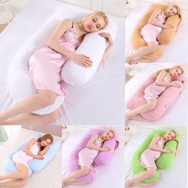 

comfortable u-shape cushion pregnant pillow side sleeping pillow full body pillow for maternity women reducing stress