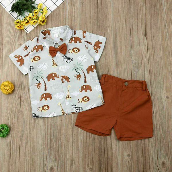 

2pcs toddler kid baby boy clothes shirt shorts pants outfits 1-6y, White