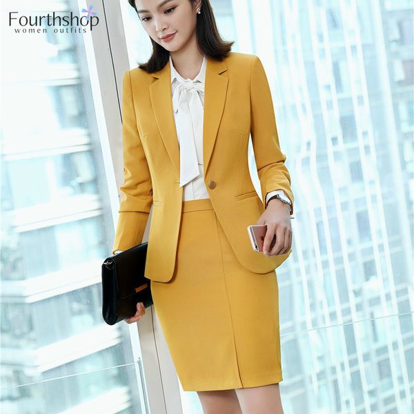 

women skirt suits office uniforms female blazer skirt set business lady work suit 2 piece set jacket spring autumn 2020, White;black