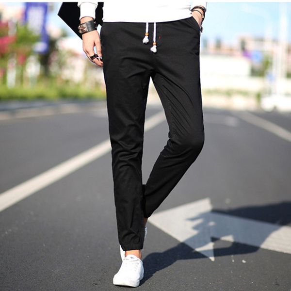

casual men pants 2019 new arrival autumn spring midweight elastic waist outerwear army joggers men brand clothing m-5xl, Black