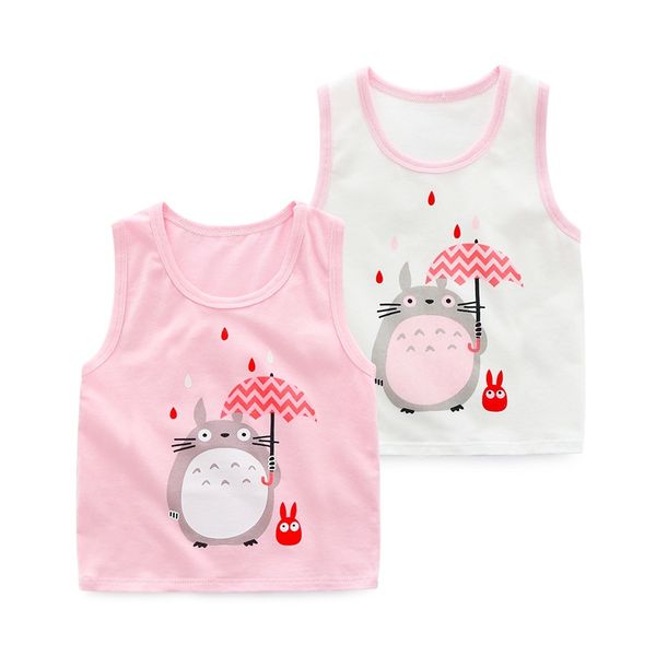 

korean-style summer kids' waistcoat pure cotton girls' camisole baby boy's base shirt children underwear, Blue