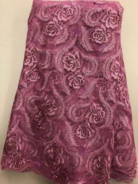 

onion 2020 african net lace fabric embroidered french tulle with beads for sewing nigerian wedding women dress fabricsÂ sll3530, Pink;blue