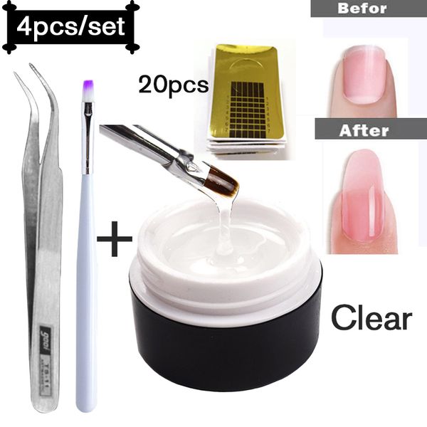 

uv builder gel fast dry led&uv quick extend nail gels 15ml hard jelly builder gel 3 colors camouflage nail soak off lacquer, Red;pink