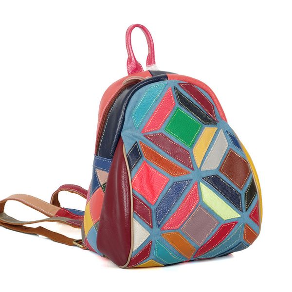 

genuine leather women bag colorful leisure bag backpack woman small backpack