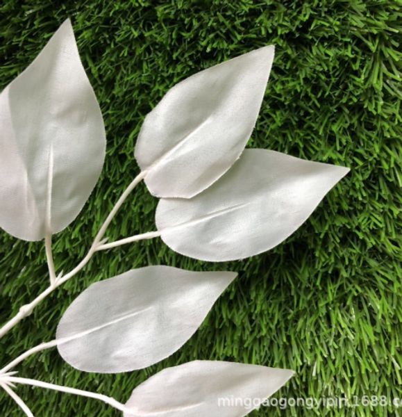 

12 pcs artificial white leaves wedding festival celebration background road led flower home diy artificial decorative flower