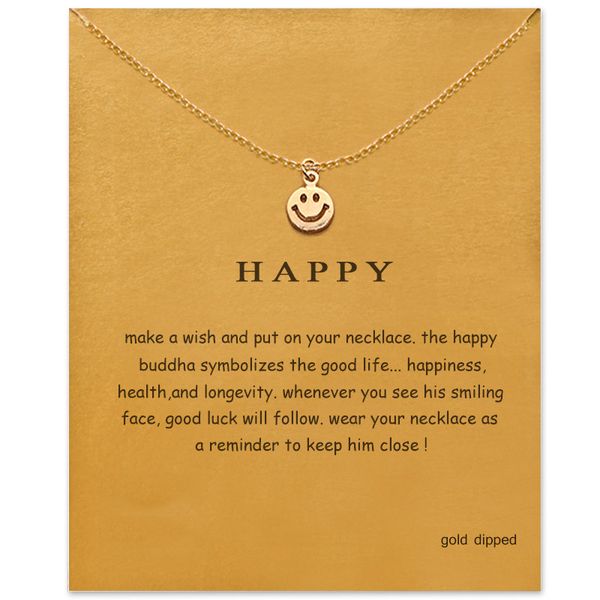 

простой smiley face ожерелье женщины happy emoji подвеска ключицы цепи заявление колье ожерелья день святого валентина подарочная карта, Silver