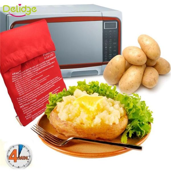

wholesale- 2 pcs/lot oven microwave baked red potato bag for quick fast( cook 8 potatoes at once ) in just 4 minutes washed potato bags
