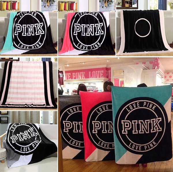 

130 150cm love pink letter blanket oft coral velvet beach towel blanket air conditioning rug comfortable carpet blanket