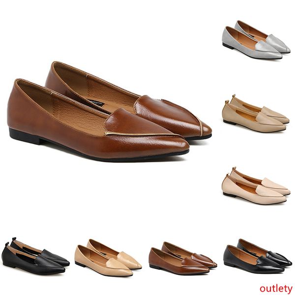 

fashion women s vintage british style casual lattice flat shoes with pointed shallow mouth outdoor walking shoes main2