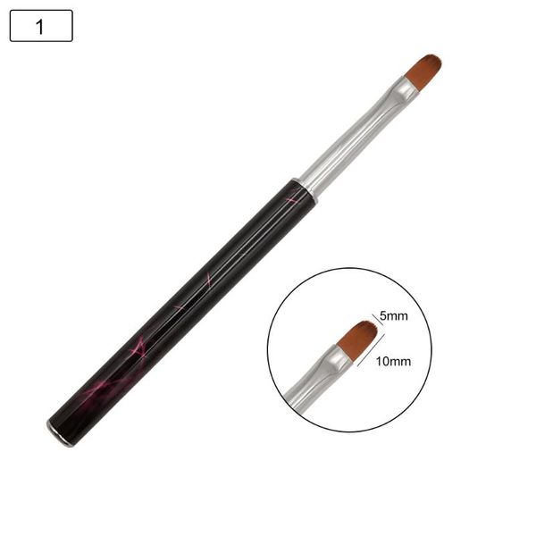 

fingerqueen 6pcs/set nail art uv gel polish paint nail brush black wooden handle carved flowers manicure tools, Yellow