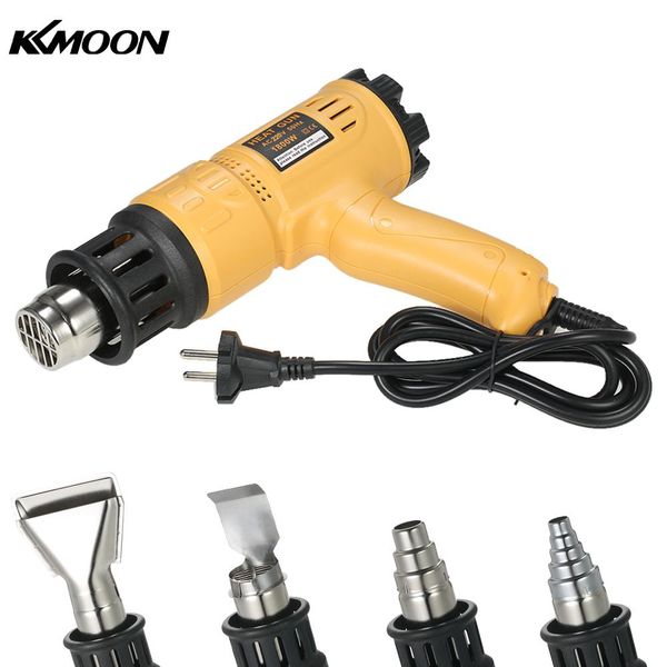

kkmoon 1800w industrial air gun adjustable temperature speed heat shrink blower tool with 4 nozzles ac220v eu plug