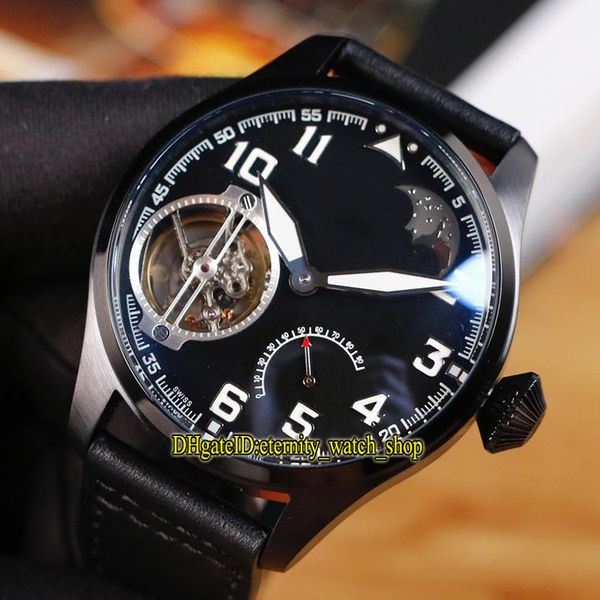 

9 color new pilot's little prince series 590302 power reserve black dial automatic mechanical mens watch black case leather sport watch, Slivery;brown