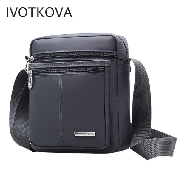 

ivotkova men shoulder bag men's nylon messenger bag boy coffee middle size handbags tote natural skin men briefcase