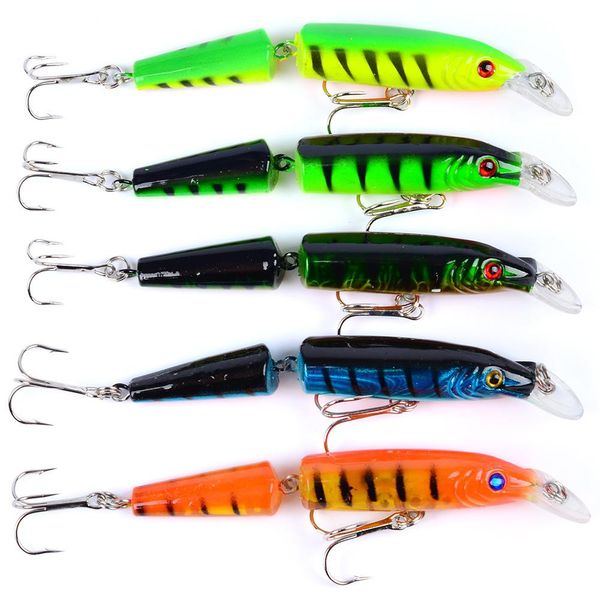 

1pcs lifelike artificial crankbait multi jointed fishing lure 10.5cm/9.6g 2-segment hard bait 6# hook wobblers sea fishing bait urnoy