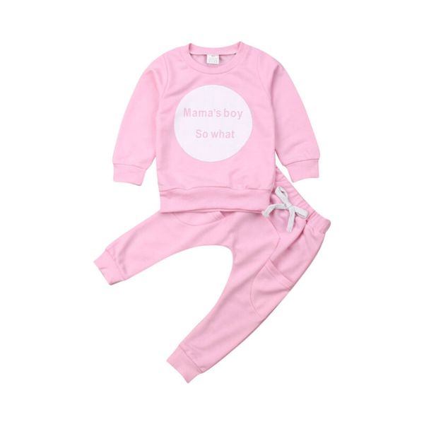 

2019 toddler infant baby boys clothes letter printed long sleeve +long pants winter outfits set, White