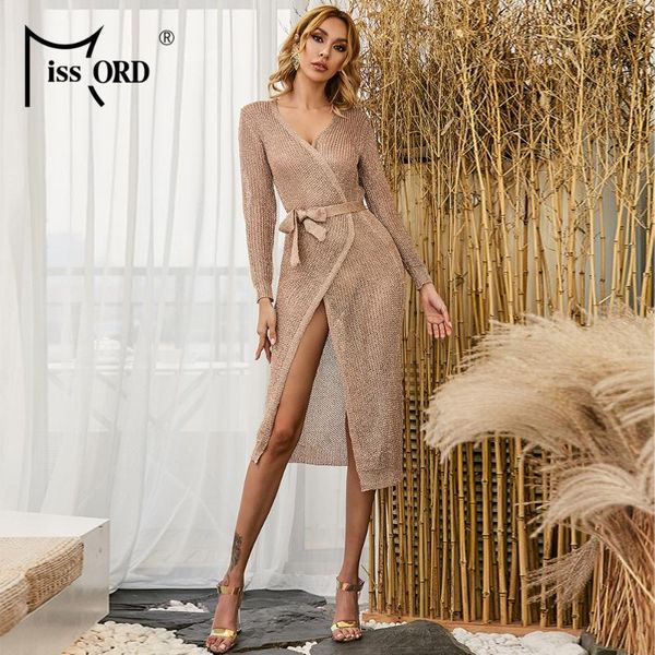 

missord 2020 high elasticity women summer knitted dress hollow out casual dress evening party beach ft9065, Black;gray