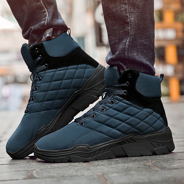 

new men's winter boots outdoor hiking snow boots for men high platform warm winter sneakers male with fur plush sneakers