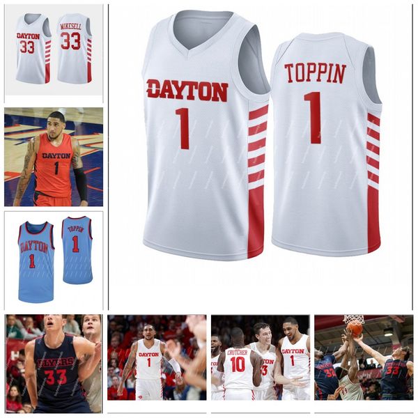 

2020 ncaa custom dayton flyers 1 obi in 2 ibi watson 10 jalen crutcher 33 ryan mikesell 3 trey landers retro basketball jersey stitch, Black;red