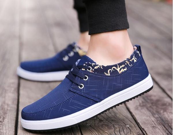 

autumn men shoes men casual canvas shoes fashion lightweight lace up sneakers summer breathable flats male footwear, Black