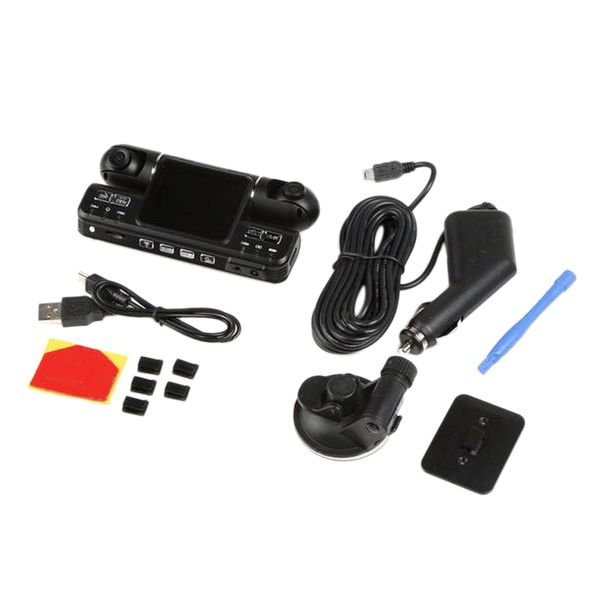 

cycle car dvr dual lens i4000 hd car dvr camera recorder 2.0 inch lcd g-sensor 320 degree 2 camera dash