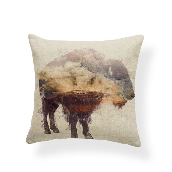 

watercolor cushion cover pillow case flamingo geometry owl deer pillowcases decorator throw pillow 43cm polyester / linen warm