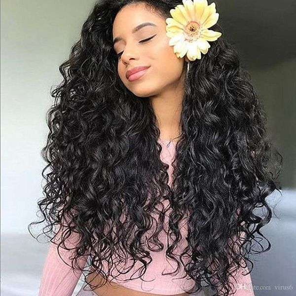 

130 150 density deep wave curly brazilian remy human hair lace front wig closure pre plucked full lace wigs for black women
