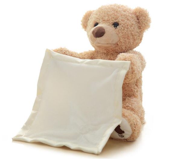 

30cm peek a boo elephant & bear stuffed animals&plush doll play music elephant educational anti-stress toy gift for children