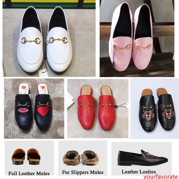 

fur mule slippers leather flat suede shoes fashion ladies luxury outdoor women brand luxury designer fashion chain ladies casual shoes w1