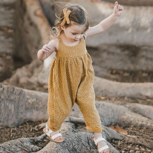 

0-3years sling dot printed rompers for toddler baby girls overalls, Blue