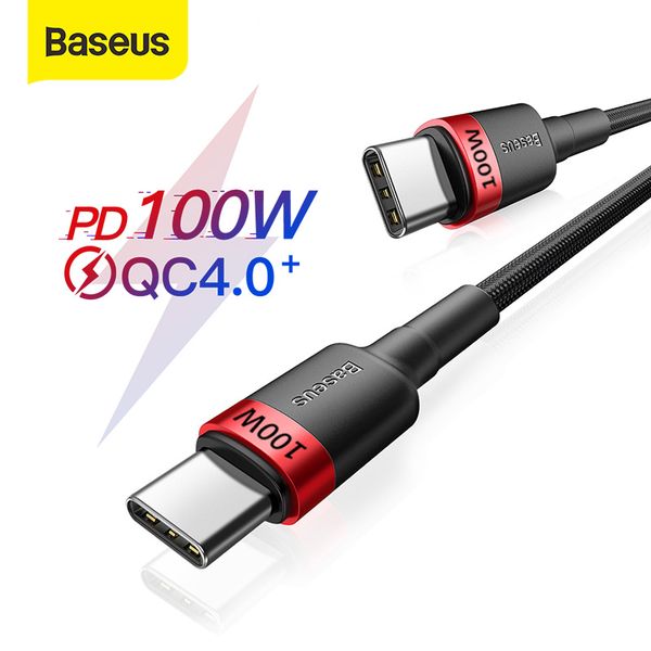 

baseus usb c to usb type c cable for xiaomi redmi note 8 pro quick charge 4.0 pd 100w fast charging for macbook pro charge cable