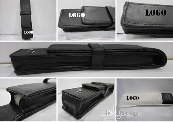 

luxury black color pen pouch for mt pen logo pu pen bag with white star