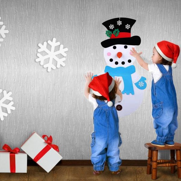 

1pcs christmas snowman sticker santa christmas decoration wall hanging kids child toys diy craft xmas gifts new year 2019