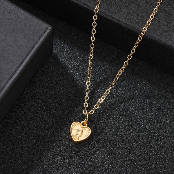 

fashion jewelry glossy heart shape pendant necklace clavicle necklace for women girl gift cute/romantic choker jewelry, Silver