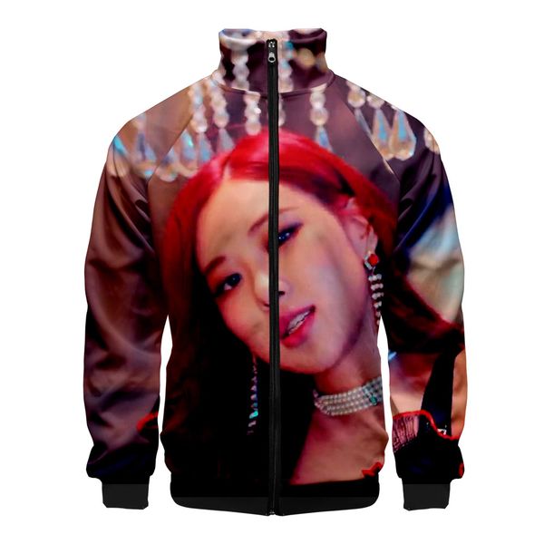 

2019 new popular korean blackpink 3d kill this love poster casual comfort 3d hip hop stand collar jacket man woman, Black;brown