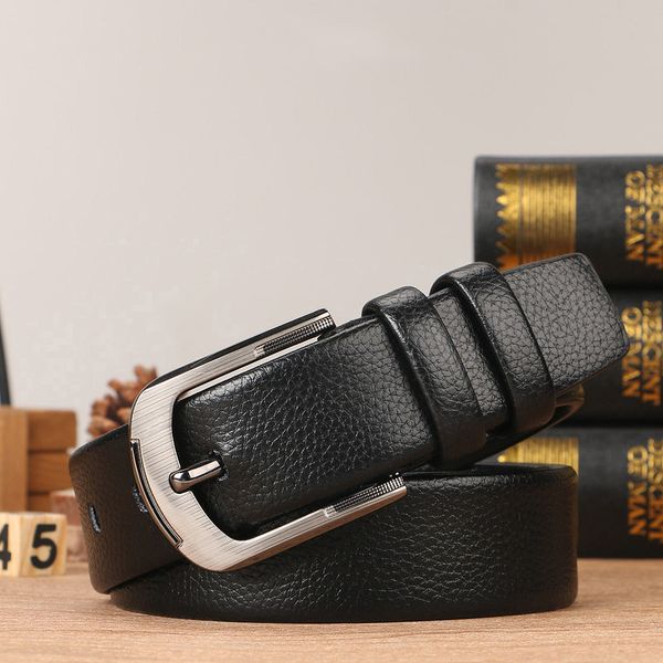 

men belts 2018 new leather belt male metal pin buckle belts for men girdle men's casual waistband ceinture cinto masculino, Black;brown