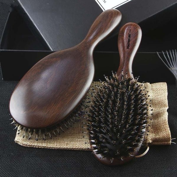 

sandalwood professional hair comb health care massage combs anti-static hair brush reduce loss hairdress styling, Silver