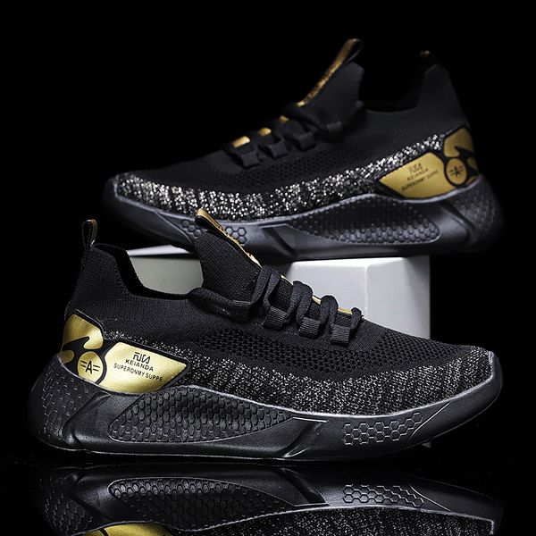 

krasovki men casual shoes breathable trainer shoes men outdoor footwears chaussure homme sport sneakers, Black