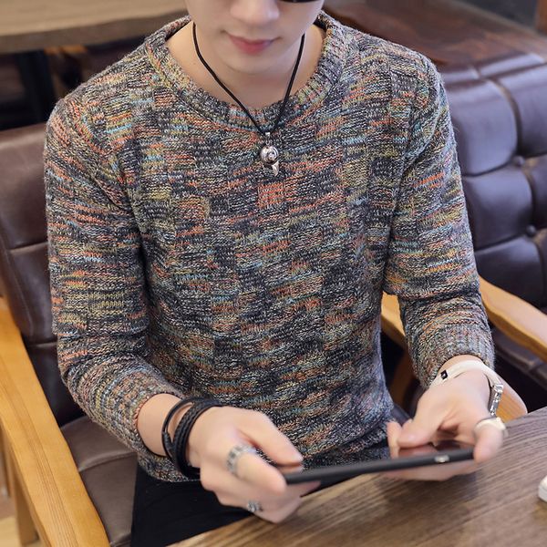 

2018 new fashion mens christmas sweater casual slim fit male clothing long sleeve knitted pullovers winter warm sweater, White;black