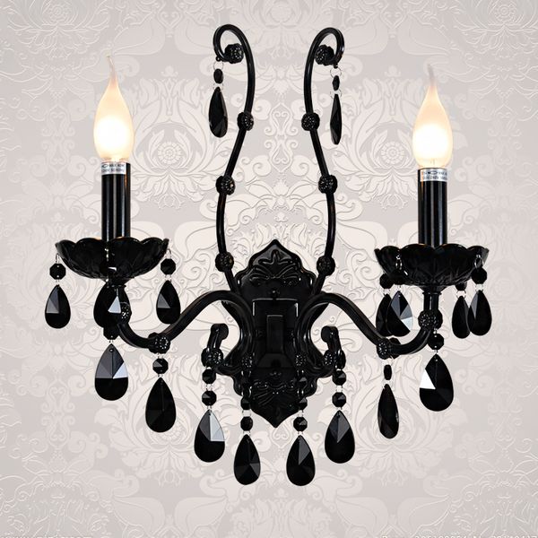 

european black crystal wall lamps bedroom bedside lamp simple living room stairway aisle wall lamp lighting wall lamp bedroom