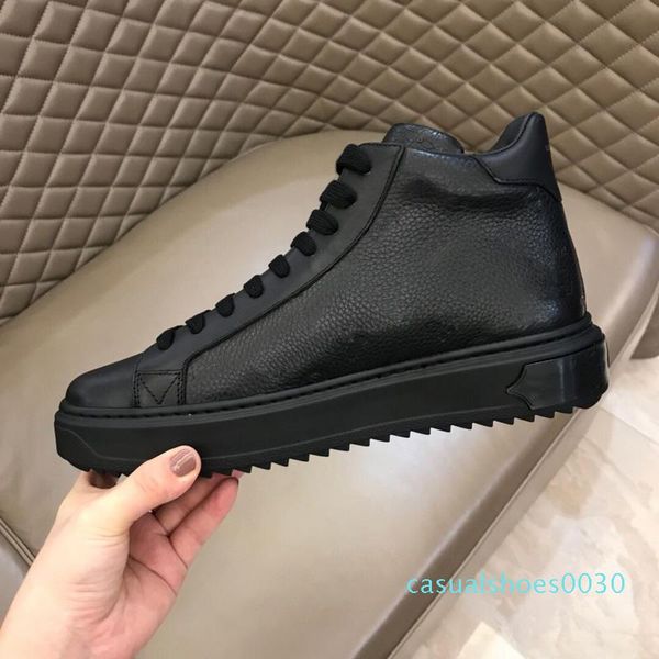 

luxury shoes men designer real leather shoes for man with box 38-45 c30, Black