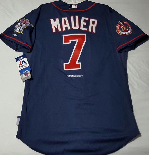 

majestic minnesota #7 joe mauer on field jersey mens stitched wholesale big and tall size xs-6xl baseball jerseys, Black;blue