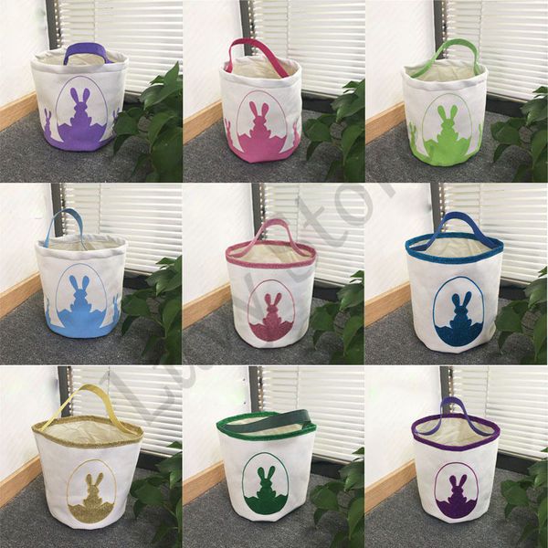 

200pcs luvy easter basket bags burlap cotton carrying gift and eggs tote storage personalized easter bag with tail