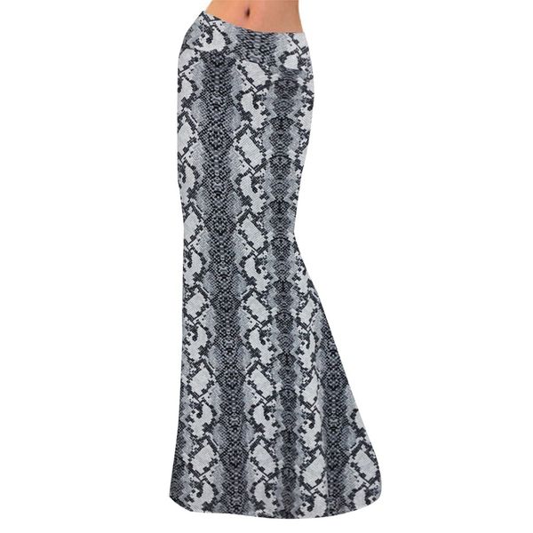 

skirt womens long casual high waist print bodycon bohemia skirts summer femme bodycon comfort long mixi skirt vintage 2019, Black
