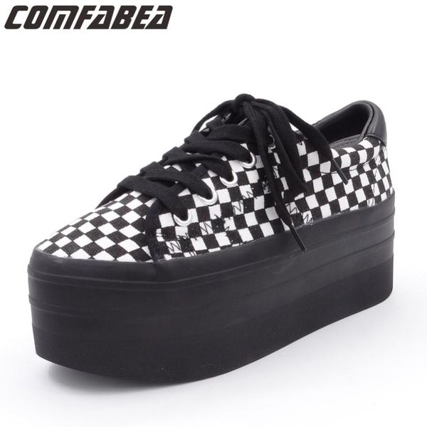 

2020 spring autumn women platform casual shoes womens black canvas shoes fashion lacing flat bottom harajuku shoe for women punk