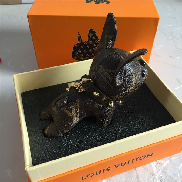 

Whole ale new de ign real cow leather french bulldog key chain brand de ign french bulldog key chain pendant