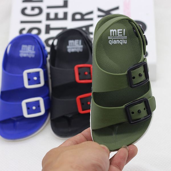 

2019 summer boys leather sandals for baby flat children beach shoes kids sports soft non-slip casual toddler sandals 1-5 years, Black;red