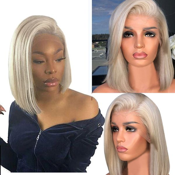 

new fashion gold full wig with baby hair human hair full end short bob wigs for black women 2m81105, Brown